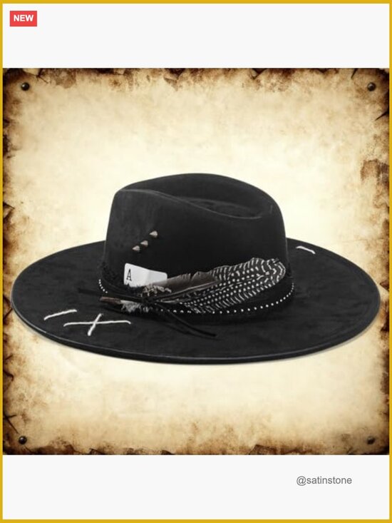 Wide Brim Fedora Hat Felt Panama Hat Dress Up Hat main image 7